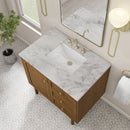James Martin Laurent 36" Dual Mount Single Bathroom Vanity, Honey Oak