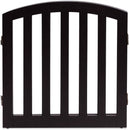 24 Inch 2 Panel Configurable Folding Free Standing Wooden Pet Safety Fence with Arched Top-Brown by LJGDeals