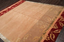 8' x 10' Hand Knotted Superfine Wool & Silk Tibetan Oriental Area Rug Tan