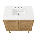 James Martin Laurent 36" Dual Mount Single Bathroom Vanity, Light Natural Oak