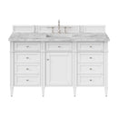 James Martin Brittany 60" Single Bathroom Vanity, Bright White
