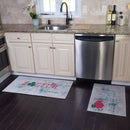US States Boston Design Non Skid Washable Kitchen Runner Rugs Set of 2| 44 x 24 and 31.5 x 20 Inches Floor Mats |Green