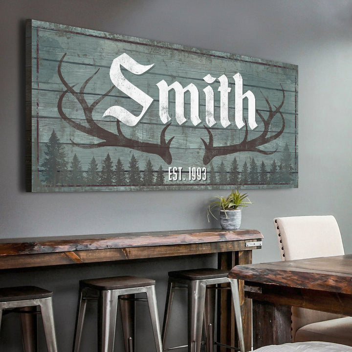 Rustic Family Antler Sign, photo 9 of 10