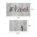 US States Arizona Design Non Skid Washable Kitchen Runner Rugs Set of 2| 44 x 24 and 31.5 x 20 Inches Floor Mats |Gray
