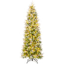 6/7.5/9 Feet Pre-Lit Artificial Christmas Tree Snow Flocked Hinged