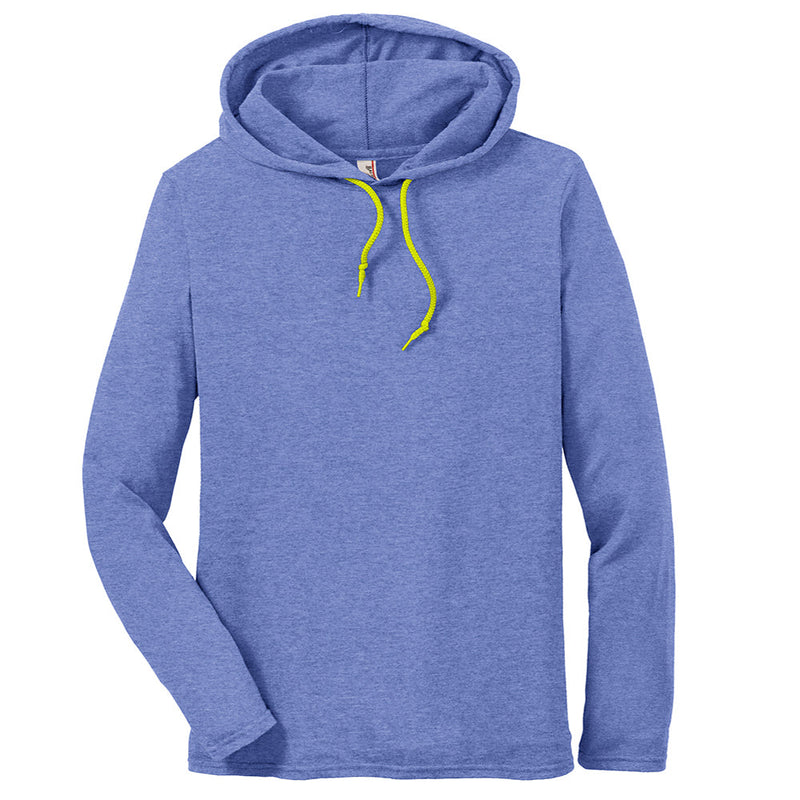 Men's Big Size Anvil Combed Ring Spun Cotton Long Sleeve Hooded T-Shirt