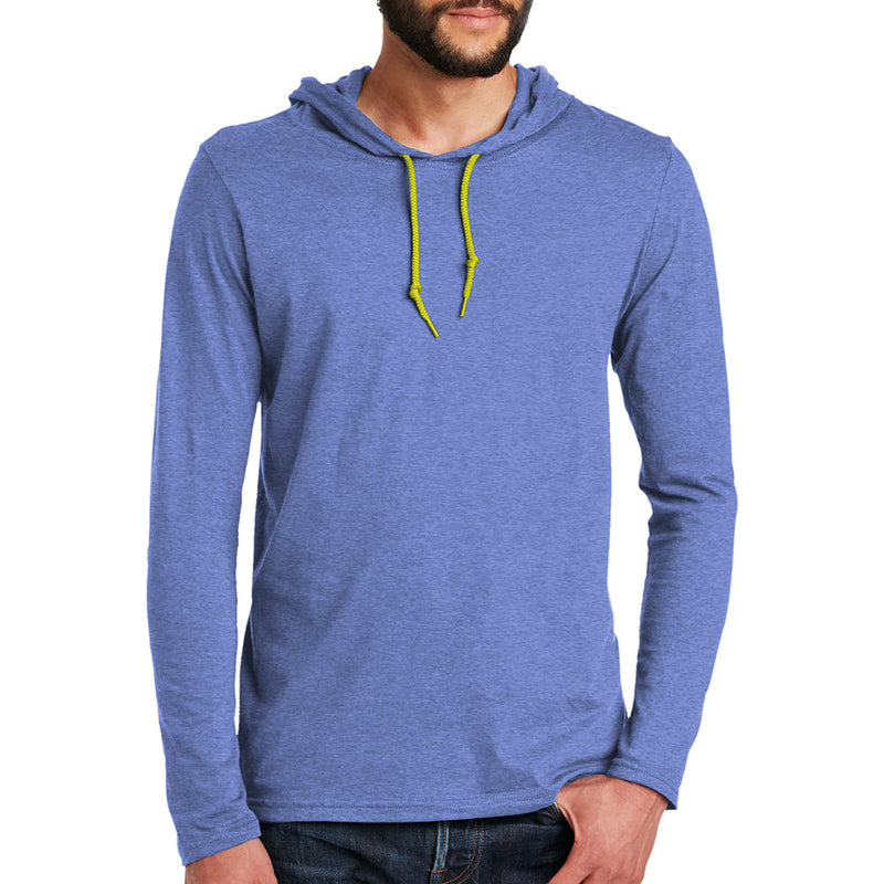 Men's Big Size Anvil Combed Ring Spun Cotton Long Sleeve Hooded T-Shirt