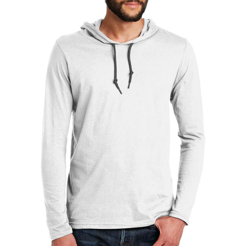 Men's Big Size Anvil Combed Ring Spun Cotton Long Sleeve Hooded T-Shirt