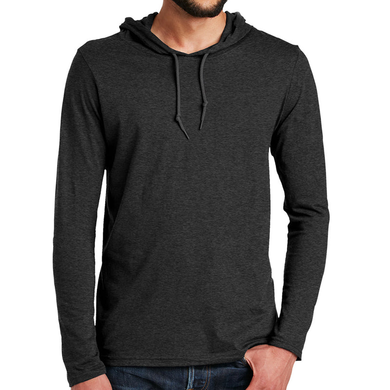 Men's Big Size Anvil Combed Ring Spun Cotton Long Sleeve Hooded T-Shirt