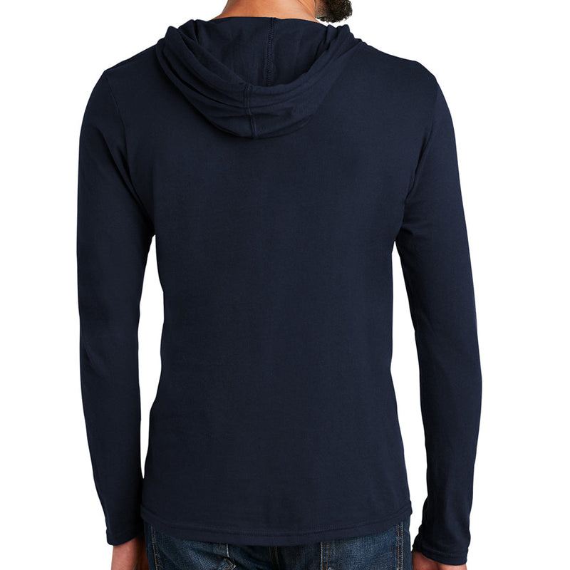 Men's Big Size Anvil Combed Ring Spun Cotton Long Sleeve Hooded T-Shirt