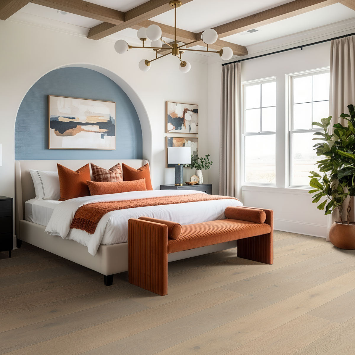 MSI MCCARRAN®MABLE ENGINEERED HARDWOOD FLOORING, installed in a room