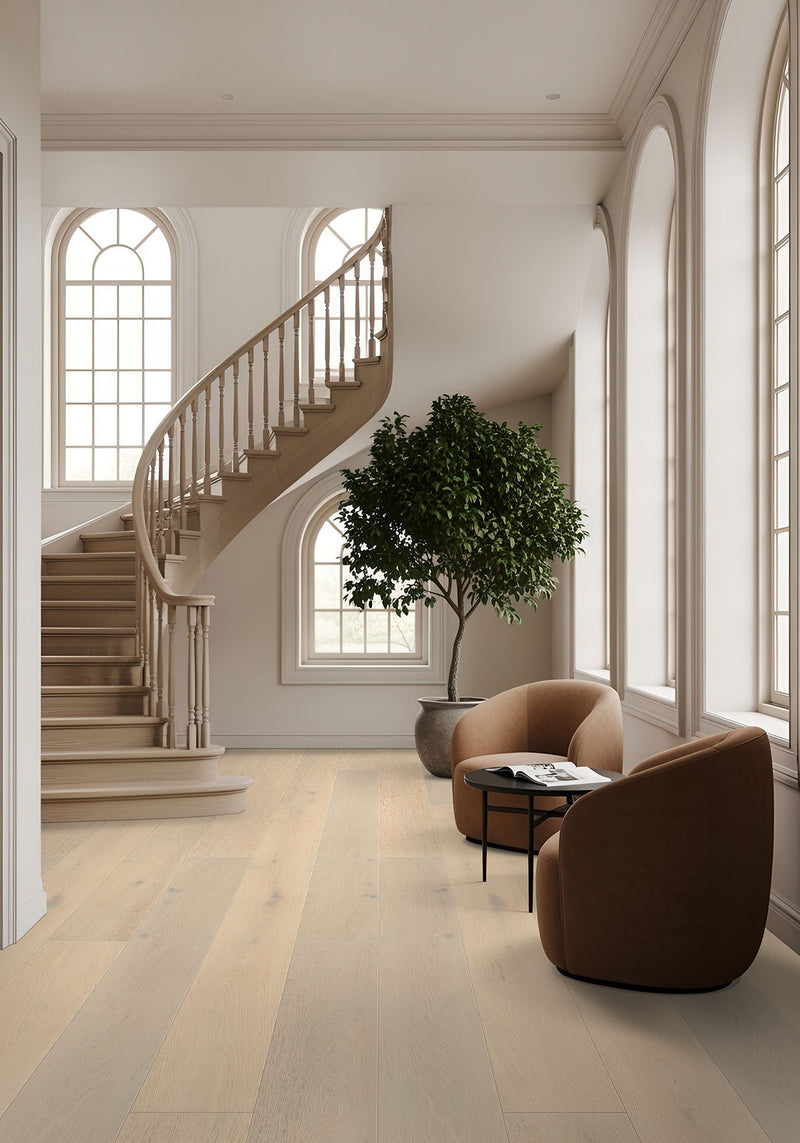 MSI MCCARRAN®MABLE ENGINEERED HARDWOOD FLOORING, installed in a room