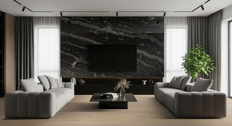 MSI MCCARRAN®MABLE ENGINEERED HARDWOOD FLOORING, installed in a room