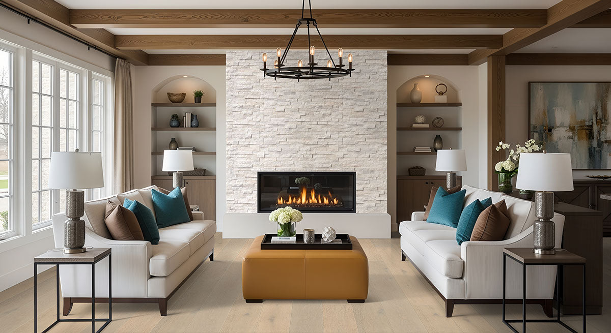 MSI MCCARRAN®MABLE ENGINEERED HARDWOOD FLOORING, installed in a room