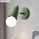 GobekUsa Macaron Loft Sweet Cone Wall Light - Metal/Wood Backplate - Rotatable - Single Light - Blue/Green/Pink - Corridor