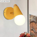 GobekUsa Macaron Loft Sweet Cone Wall Light - Metal/Wood Backplate - Rotatable - Single Light - Blue/Green/Pink - Corridor