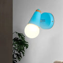 GobekUsa Macaron Loft Sweet Cone Wall Light - Metal/Wood Backplate - Rotatable - Single Light - Blue/Green/Pink - Corridor