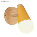 GobekUsa Macaron Loft Sweet Cone Wall Light - Metal/Wood Backplate - Rotatable - Single Light - Blue/Green/Pink - Corridor