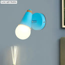 GobekUsa Macaron Loft Sweet Cone Wall Light - Metal/Wood Backplate - Rotatable - Single Light - Blue/Green/Pink - Corridor