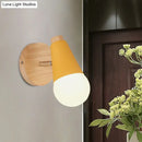 GobekUsa Macaron Loft Sweet Cone Wall Light - Metal/Wood Backplate - Rotatable - Single Light - Blue/Green/Pink - Corridor