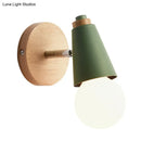 GobekUsa Macaron Loft Sweet Cone Wall Light - Metal/Wood Backplate - Rotatable - Single Light - Blue/Green/Pink - Corridor