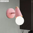 GobekUsa Macaron Loft Sweet Cone Wall Light - Metal/Wood Backplate - Rotatable - Single Light - Blue/Green/Pink - Corridor