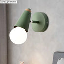 GobekUsa Macaron Loft Sweet Cone Wall Light - Metal/Wood Backplate - Rotatable - Single Light - Blue/Green/Pink - Corridor