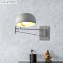 GobekUsa Macaron Loft Wall Sconce: Extendable, Metal Lamp for Bedroom with Bowl Shade