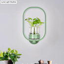 GobekUsa Macaron Metal LED Wall Sconce with Plant Pot for Bedroom - Grey/Yellow/Blue