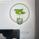 GobekUsa Macaron Metal LED Wall Sconce with Plant Pot for Bedroom - Grey/Yellow/Blue