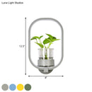 GobekUsa Macaron Metal LED Wall Sconce with Plant Pot for Bedroom - Grey/Yellow/Blue