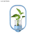 GobekUsa Macaron Metal LED Wall Sconce with Plant Pot for Bedroom - Grey/Yellow/Blue