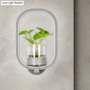 GobekUsa Macaron Metal LED Wall Sconce with Plant Pot for Bedroom - Grey/Yellow/Blue