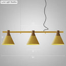 GobekUsa Macaron Metal Restaurant Pendant Light with 3 Conical Bulbs