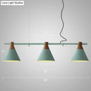 GobekUsa Macaron Metal Restaurant Pendant Light with 3 Conical Bulbs
