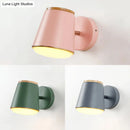 GobekUsa Macaron Metal Tapered Wall Light in Pink/Grey/Green – Ideal for Bedroom