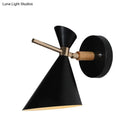 GobekUsa Macaron Metal Wall Sconce - Angle Shade, 1 Light - Black/White/Pink/Yellow/Green - Bedroom
