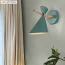 GobekUsa Macaron Metal Wall Sconce - Angle Shade, 1 Light - Black/White/Pink/Yellow/Green - Bedroom