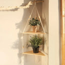 GobekUsa Macrame Wall Hanging Corner Shelf for Boho Decor
