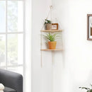 GobekUsa Macrame Wall Hanging Corner Shelf for Boho Decor