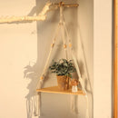 GobekUsa Macrame Wall Hanging Corner Shelf for Boho Decor