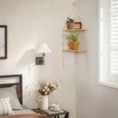 GobekUsa Macrame Wall Hanging Corner Shelf for Boho Decor