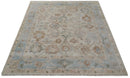 Made to Order Hand Knotted Ivory, Silver and Brown Traditional Antique Style Wool Area Rug