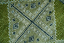 Made to Order Runner Traditional Heriz Green And Gray Hand Knotted Wool Rug by The Rug Decor
