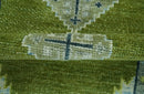 Made to Order Runner Traditional Heriz Green And Gray Hand Knotted Wool Rug by The Rug Decor