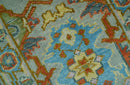 Made to Order Traditional Olive And Blue Hand Knotted Runner Wool Rug by The Rug Decor