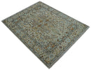 Made to Order Traditional Turkish Design Beige And Blue Wool Rug by The Rug Decor