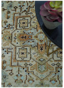 Made to Order Traditional Turkish Design Beige And Blue Wool Rug by The Rug Decor
