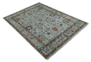Made to Order Wool Traditional Silver and Olive  Hand knotted Oushak Area Rug