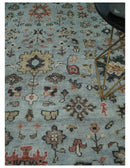 Made to Order Wool Traditional Silver and Olive  Hand knotted Oushak Area Rug